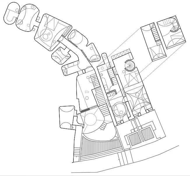 詳細的室內空間建築藍圖,展示技術規格與設計元素。