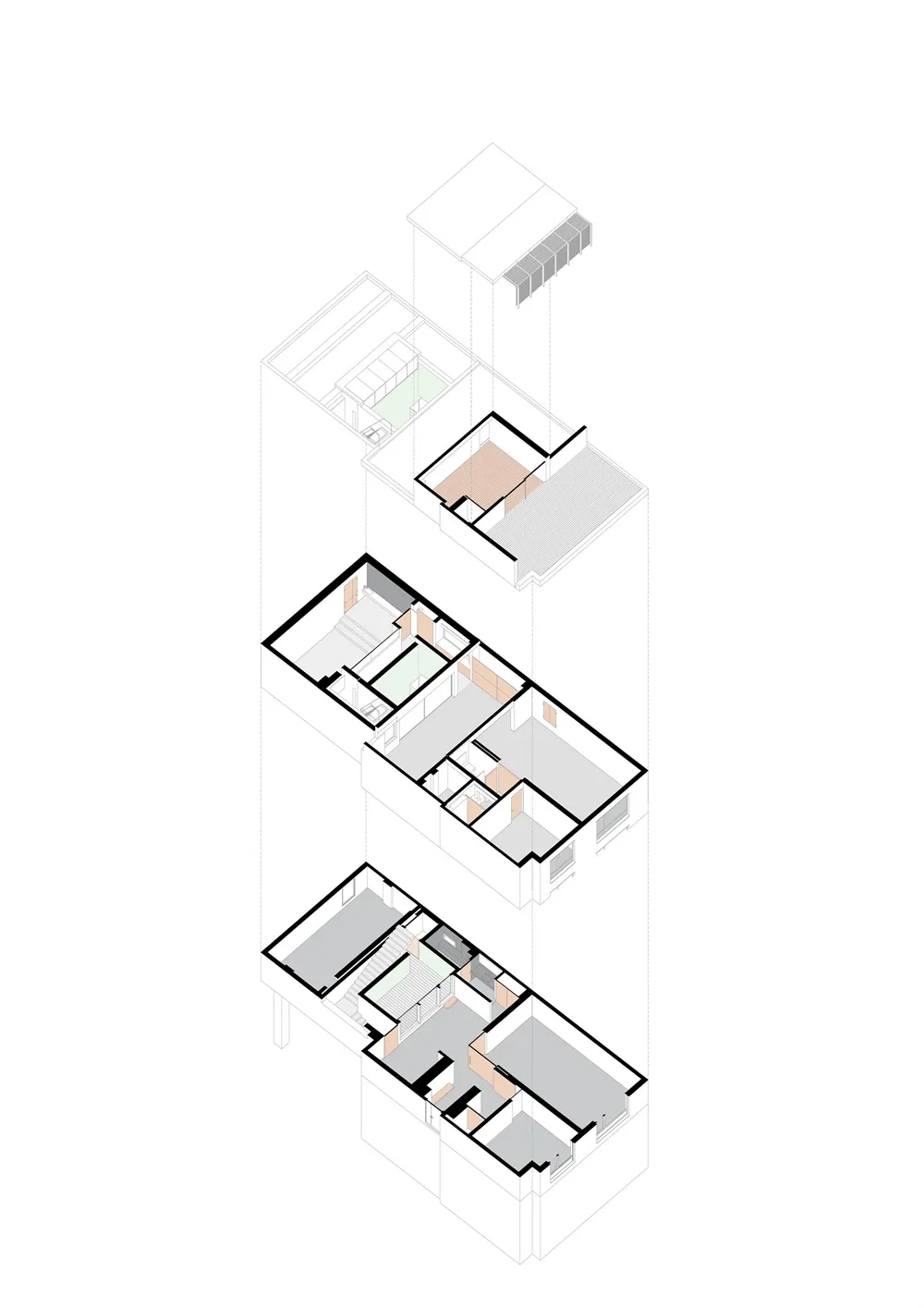 住宅建築平面圖，展示各個房間與配置。