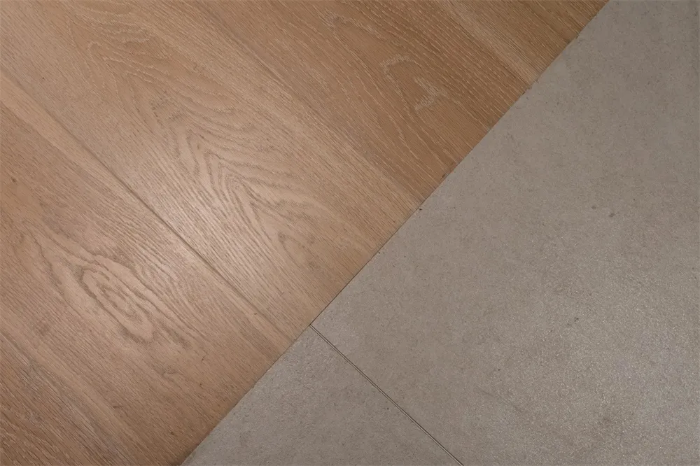 Concrete and timber tiles arranged in a diagonal pattern on a floor