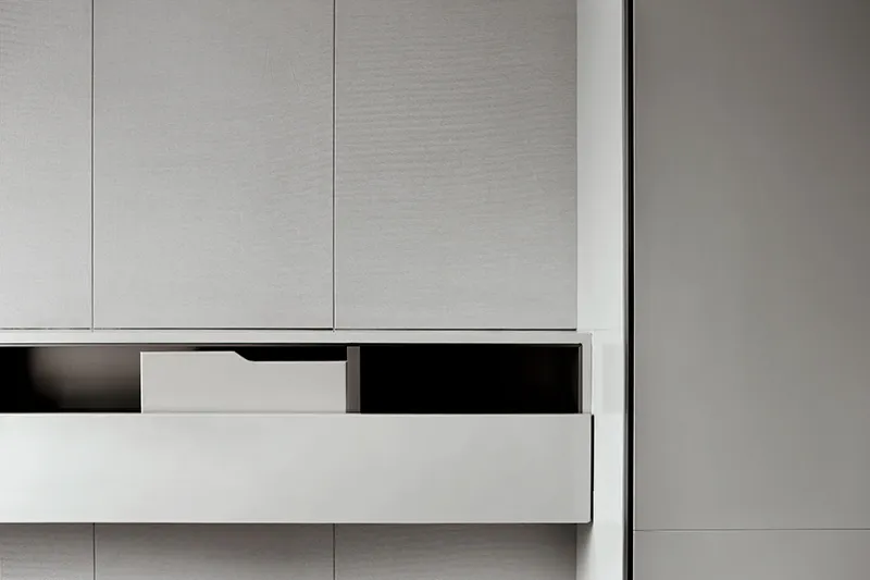Modern industrial metal storage system with sleek, minimalist design.