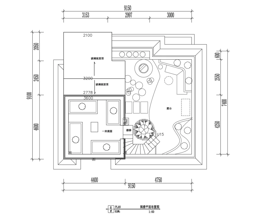 2D architectural drawing of a house plan with dimensions and layouts.