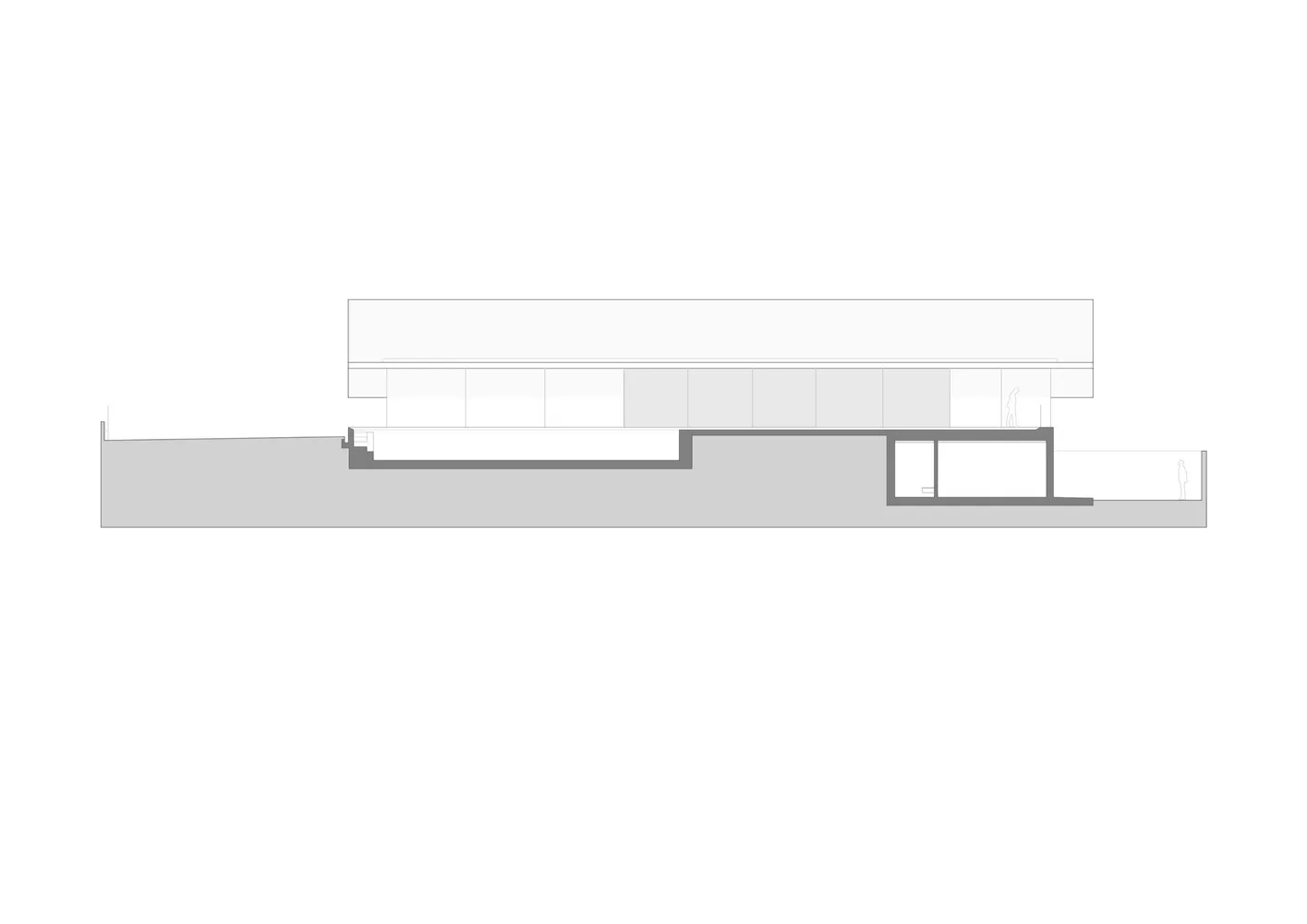 一張現代外觀的2D建築渲染圖,呈現白色建築物。