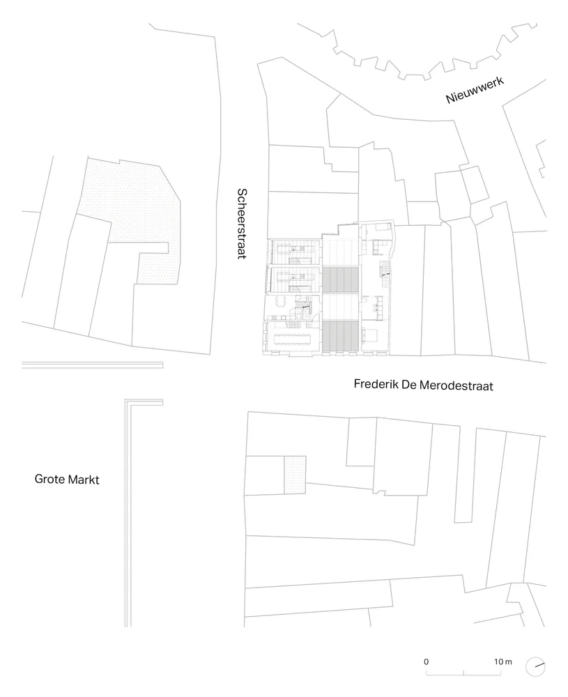 A technical floor plan depicting rooms and layout of an architectural design.
