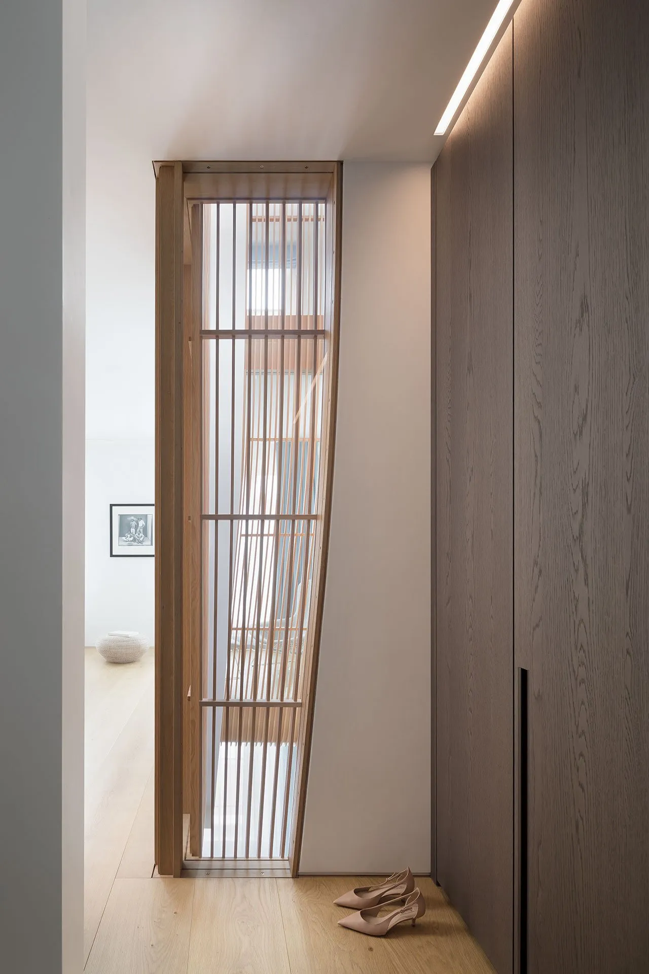 Modern closet interior made of wood