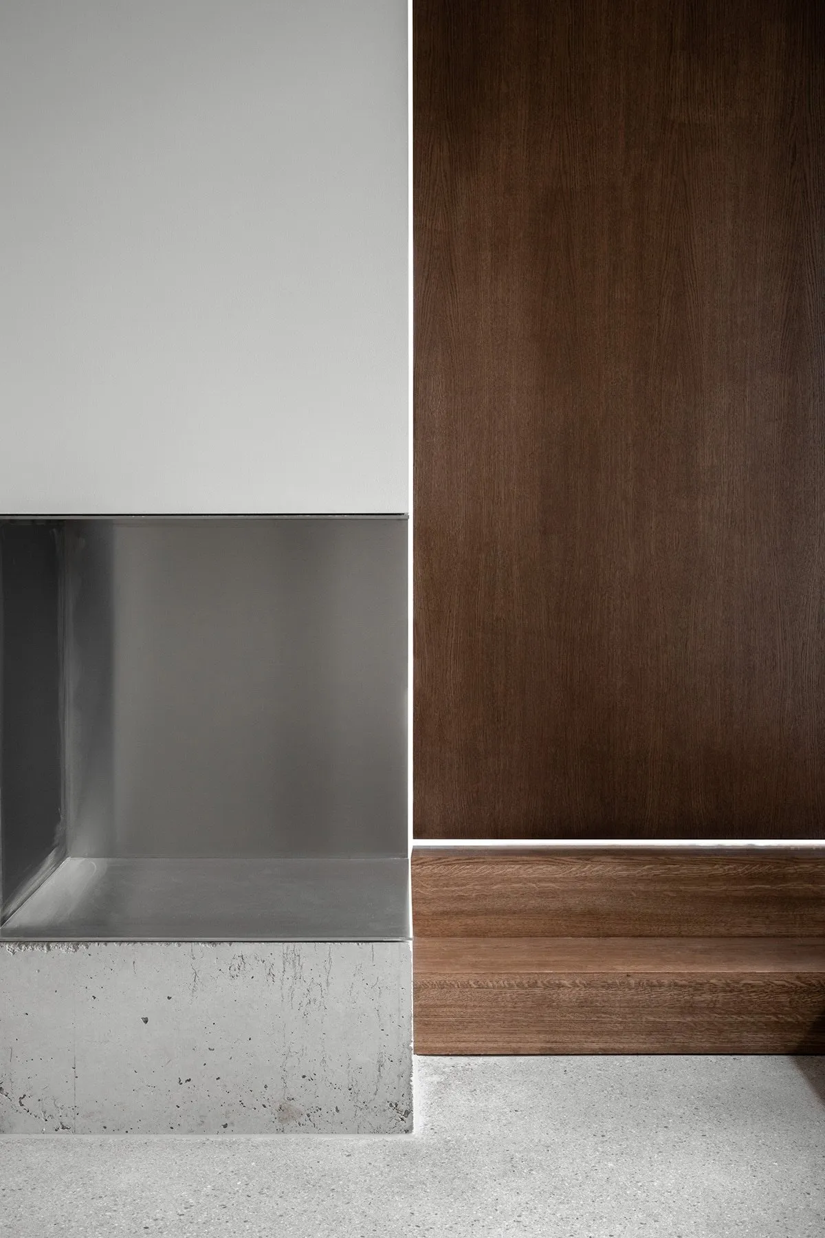 Rendered image of a modern interior with concrete elements.