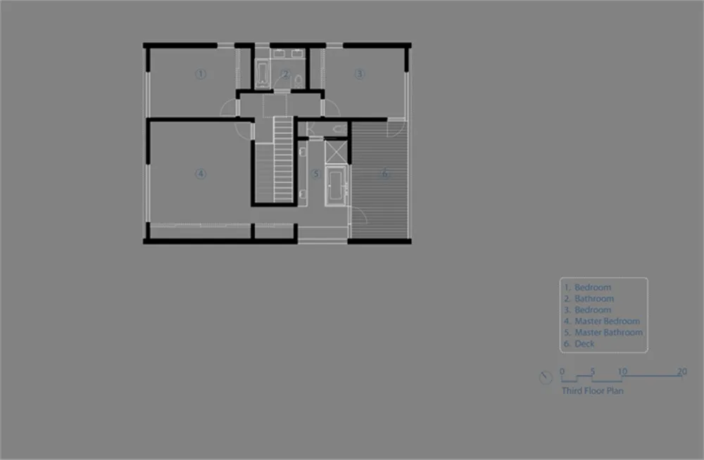 Modern traditional residential house architecture and second floor floor plan.