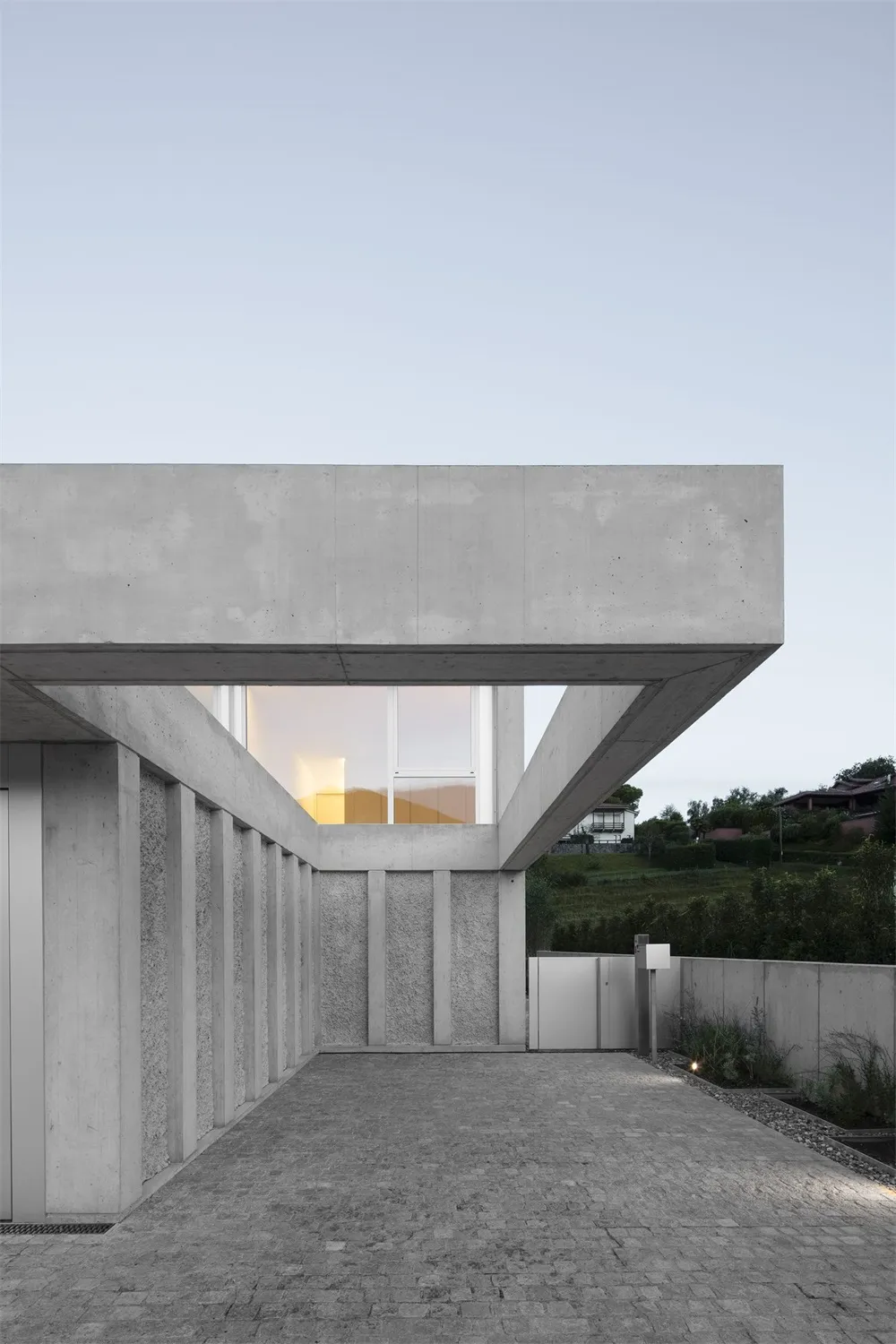 A modern building constructed with concrete materials.