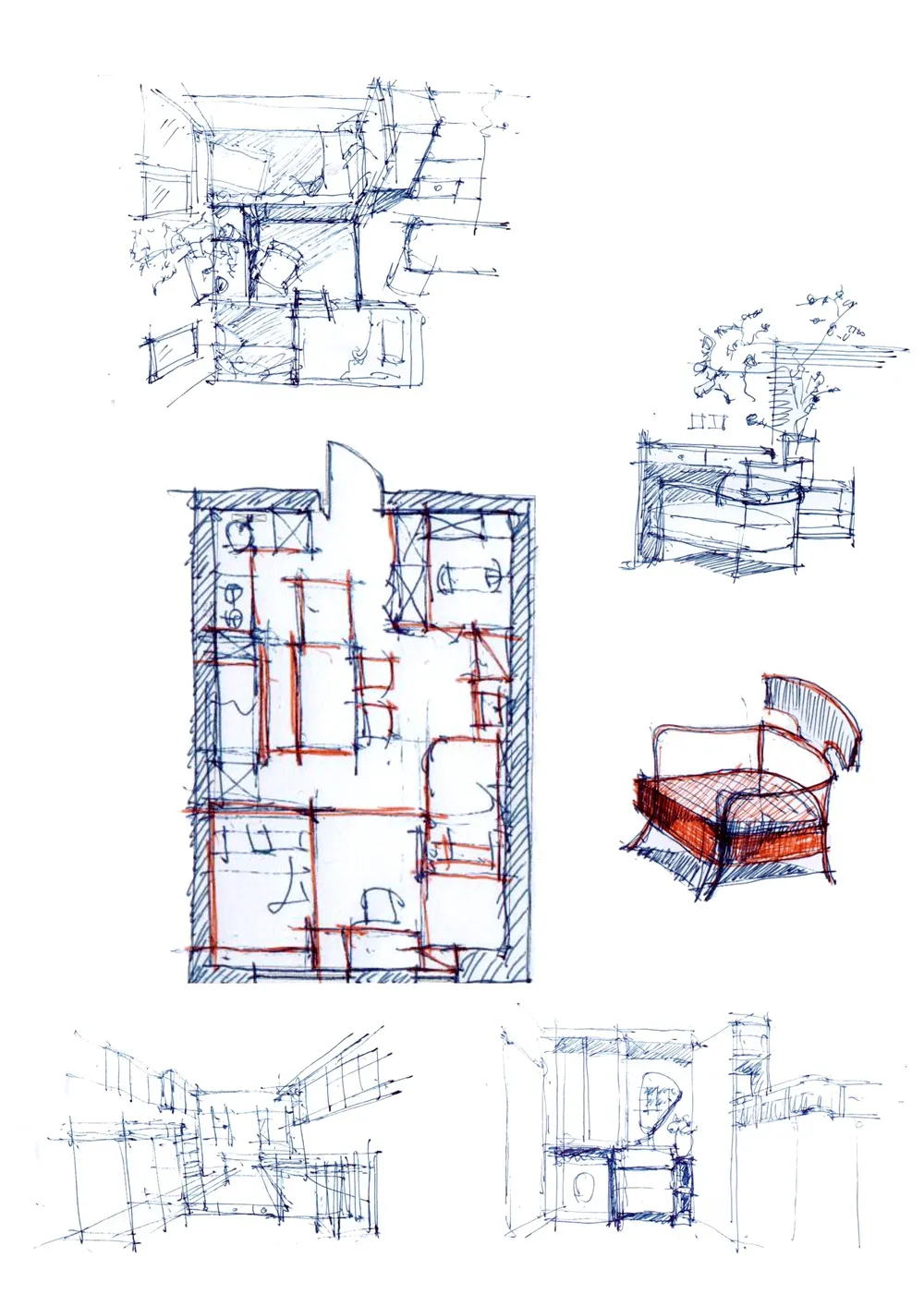 一張詳細的 2D 建築平面藍圖繪圖
