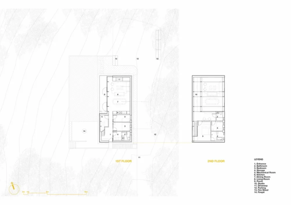 Modern residential floor plan showcasing contemporary design features and functional layout.