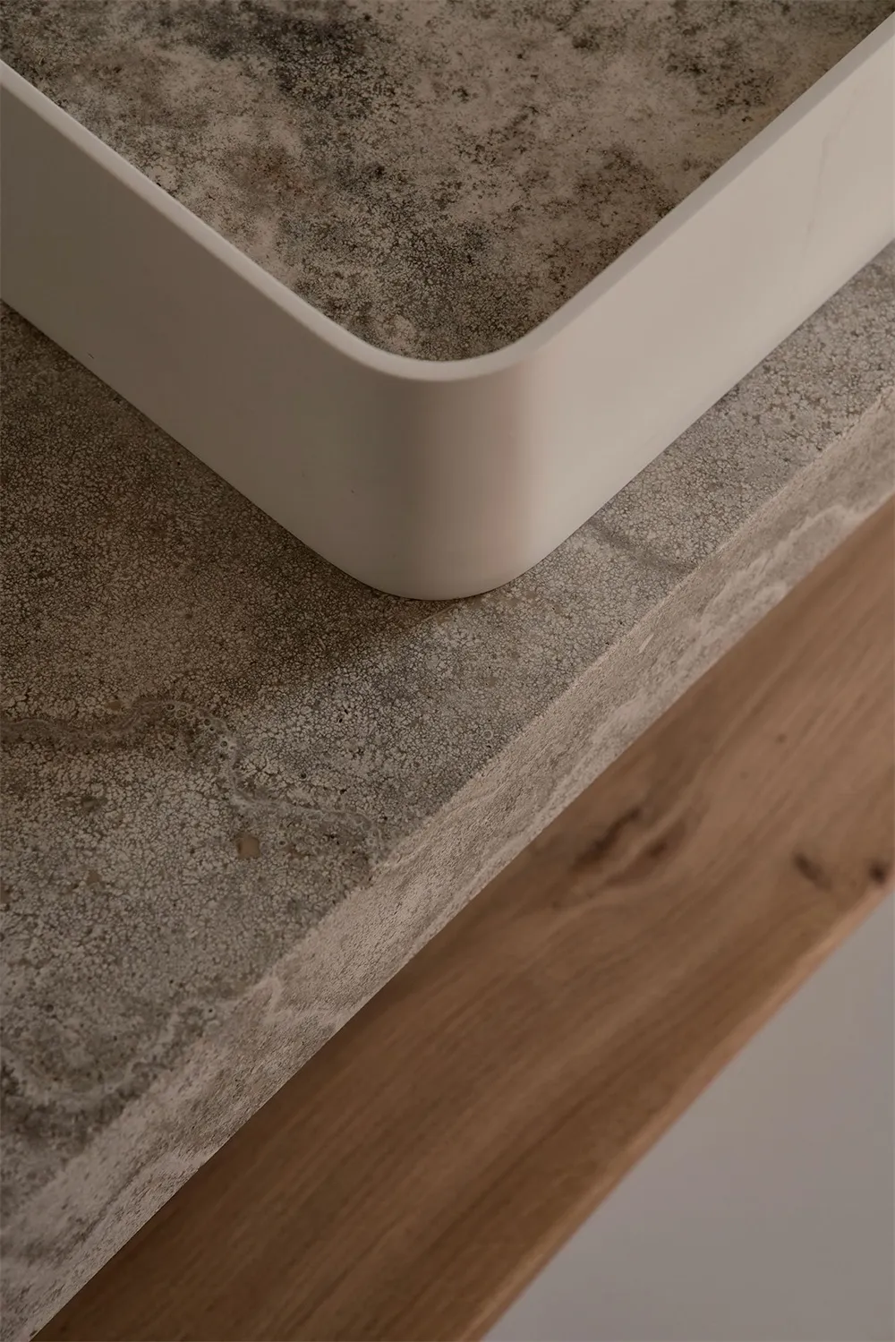 Concrete countertop in a modern restaurant interior
