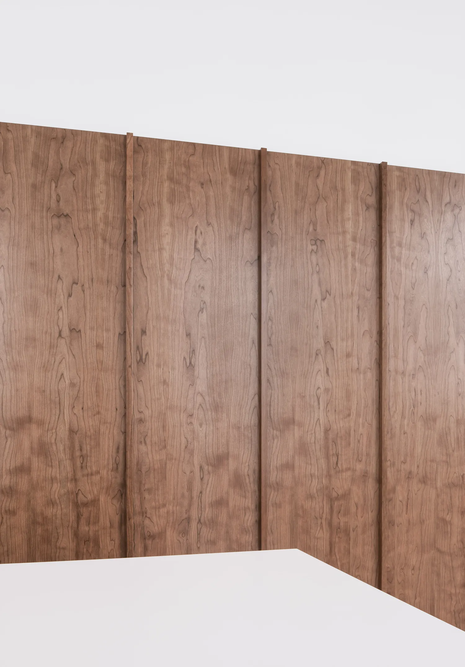 Modern, contemporary interior design featuring wood paneling.