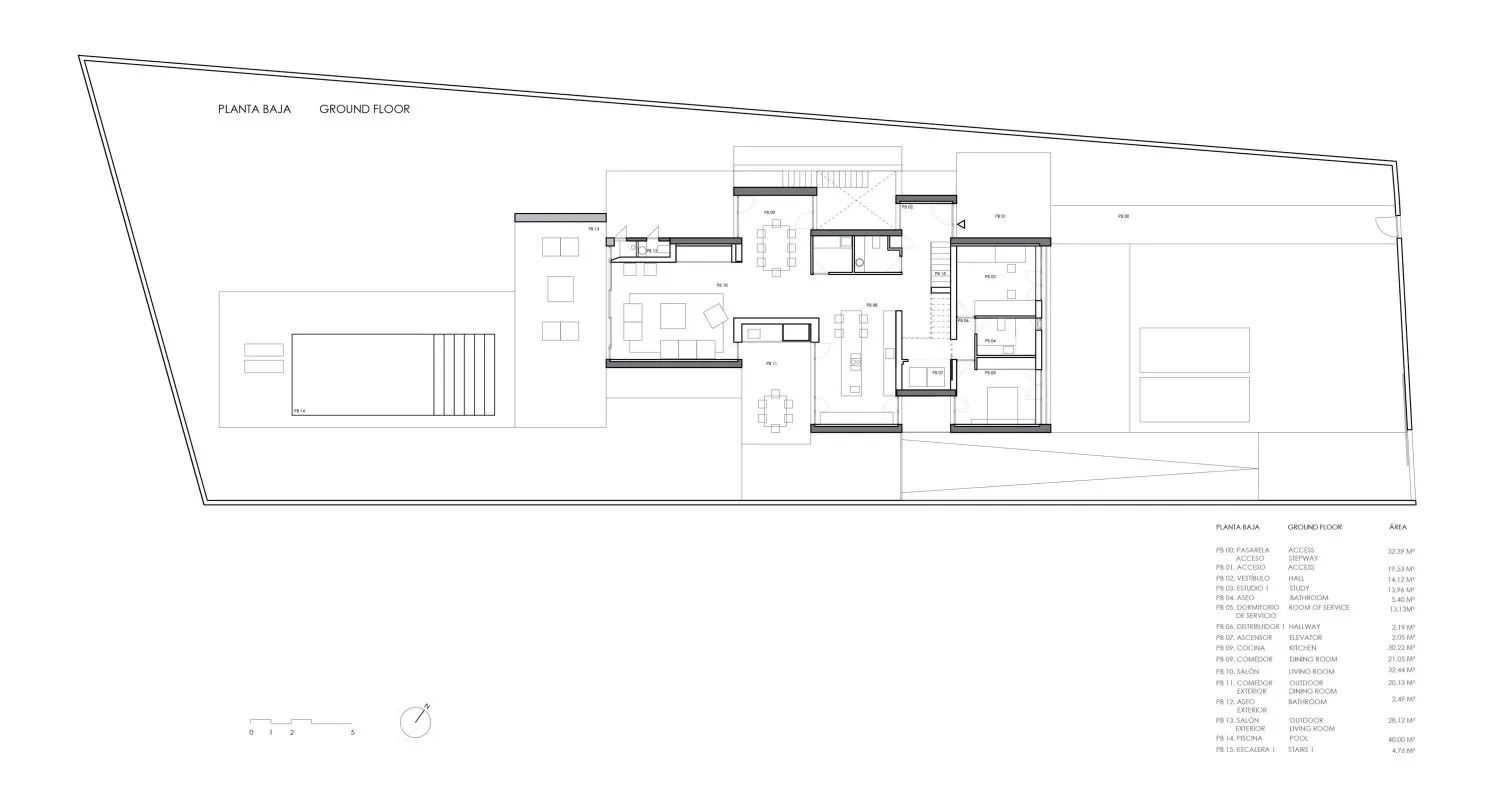 一張詳細的住宅平面建築圖。