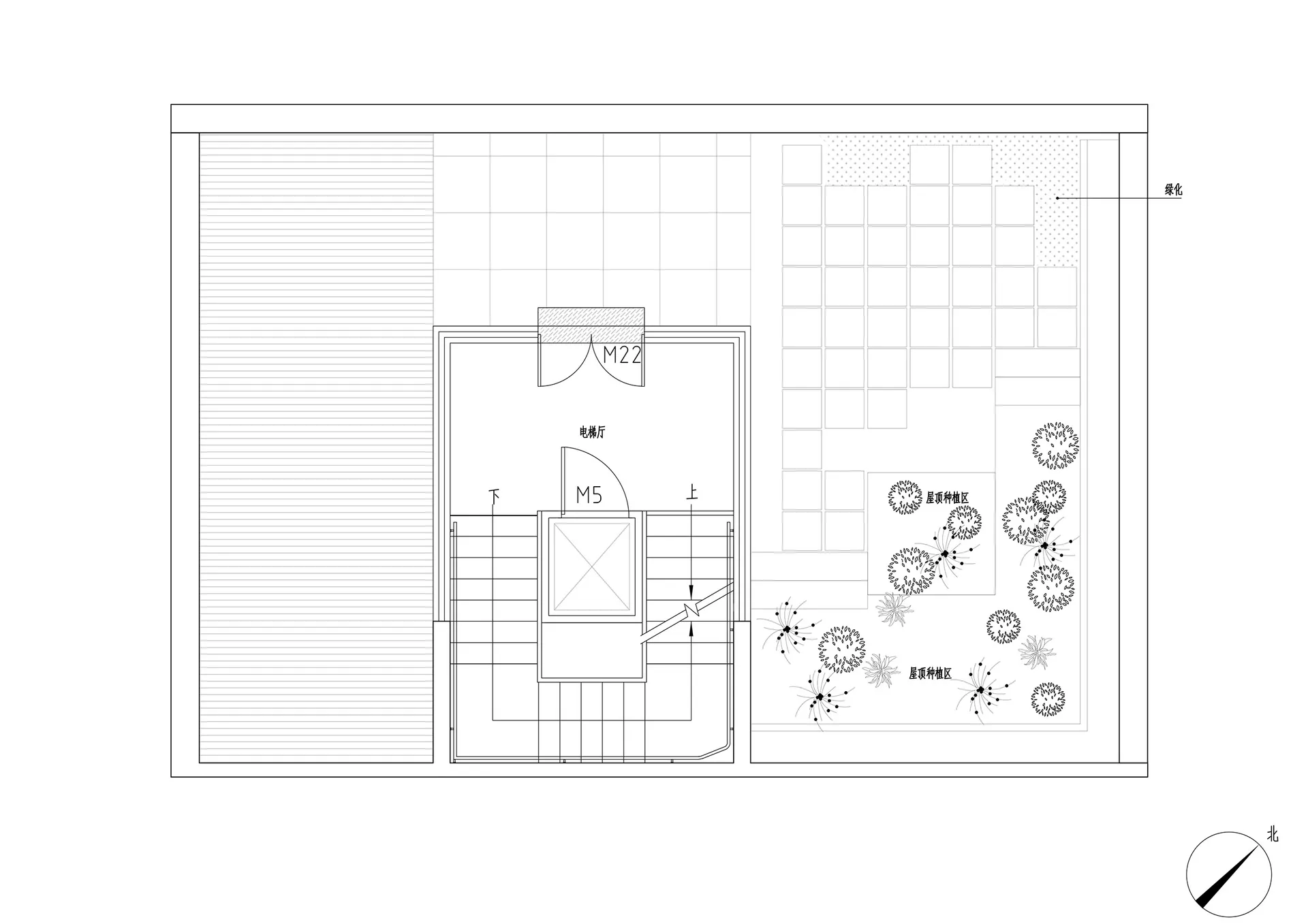 A floor plan of a modern office layout made on paper.