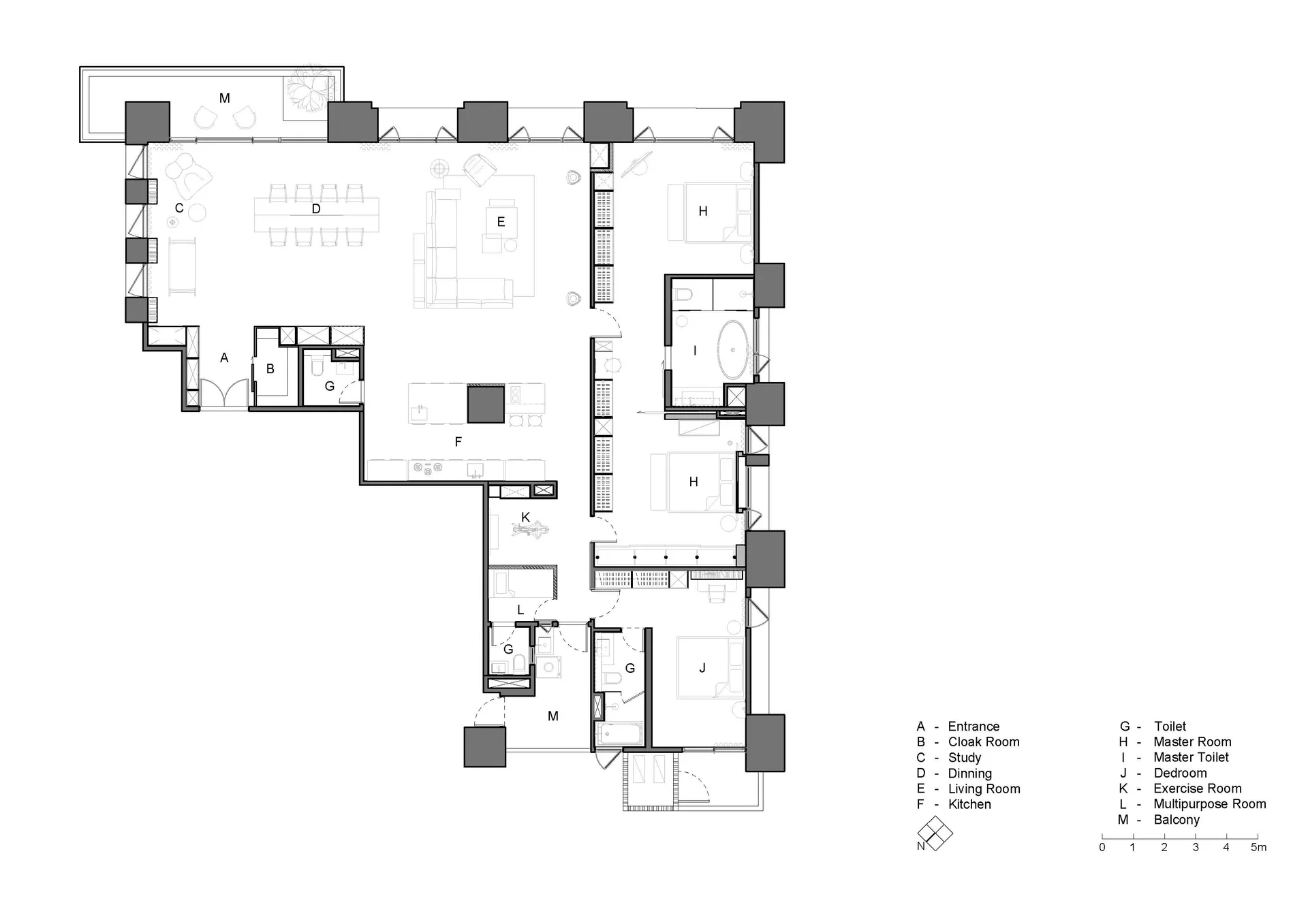 Modern architectural design floor plan with contemporary features and minimalist aesthetic.
