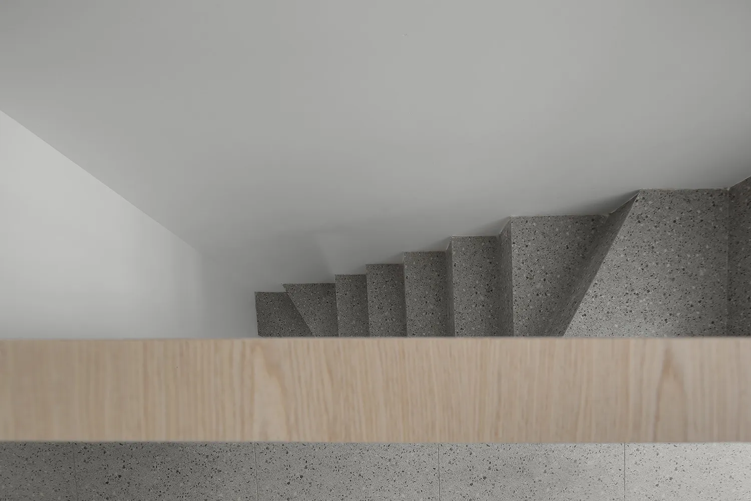Concrete staircase with minimalist design.