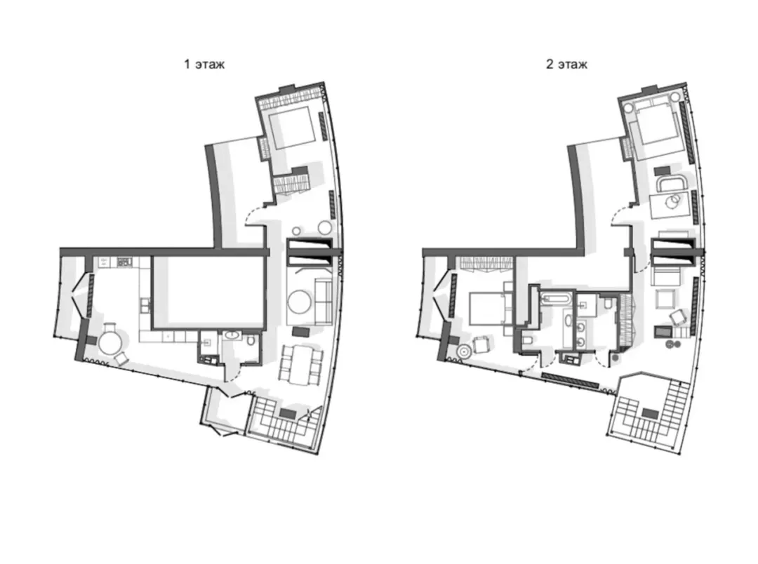 Floor plan layout of a modern luxury apartment