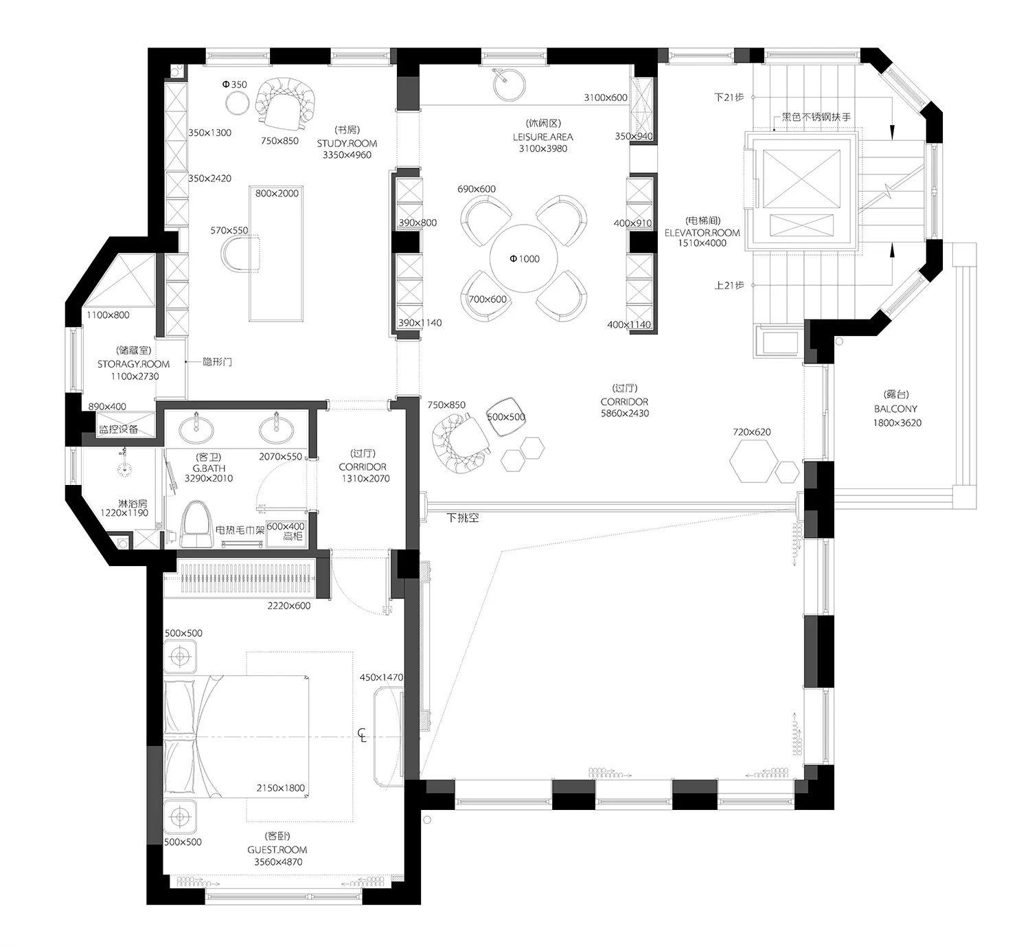 Modern living room with open layout, large windows, and minimalist decor.