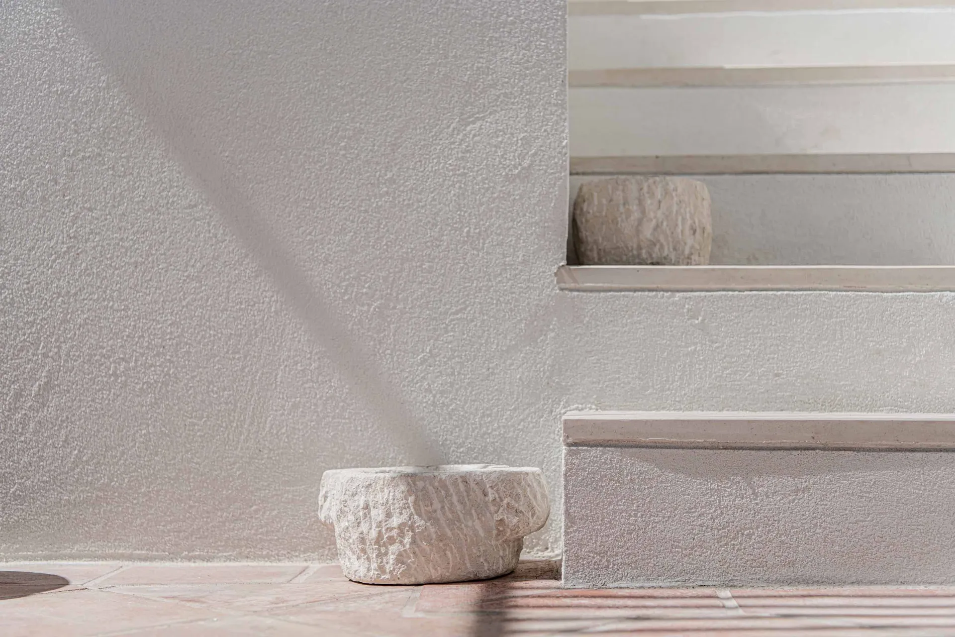 Concrete floor in a minimalist interior design setting.