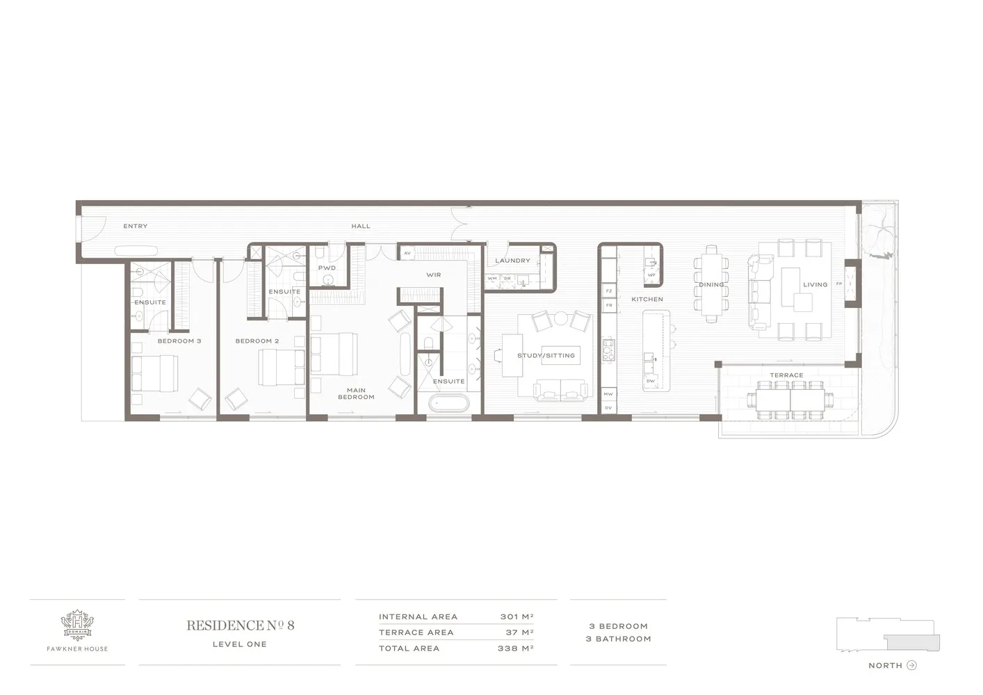 Floor plan of a residential house, showing the layout of the rooms and spaces.