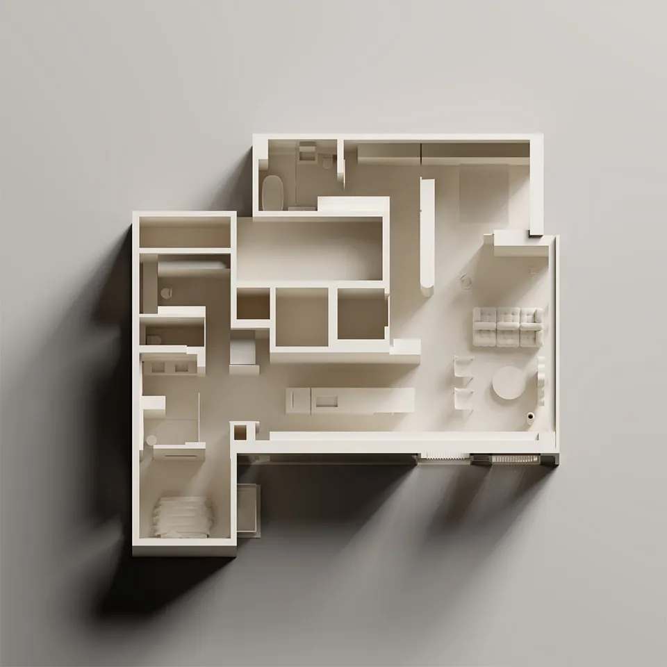 Minimalist residential apartment layout plan
