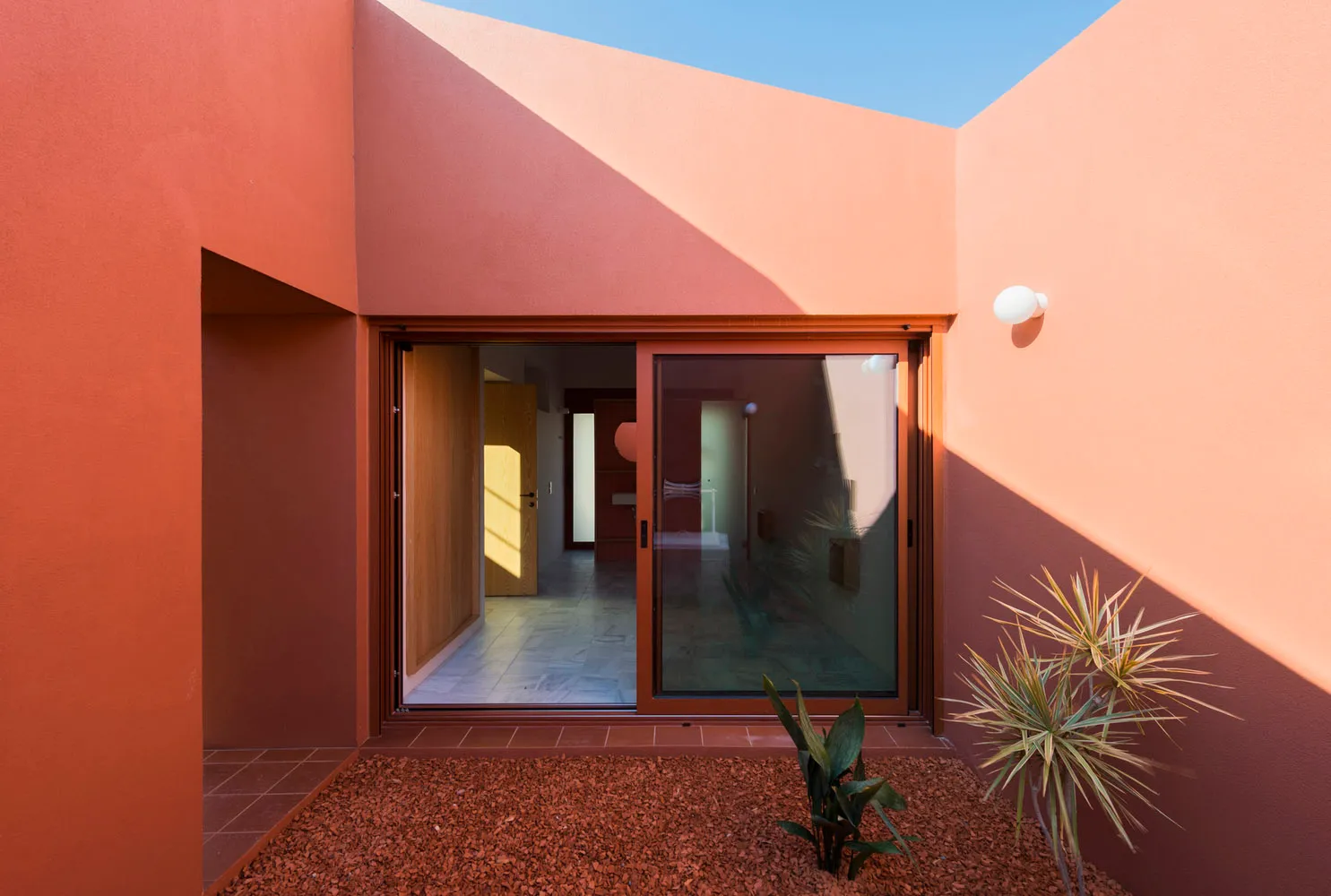 A modern architectural design featuring clay materials.