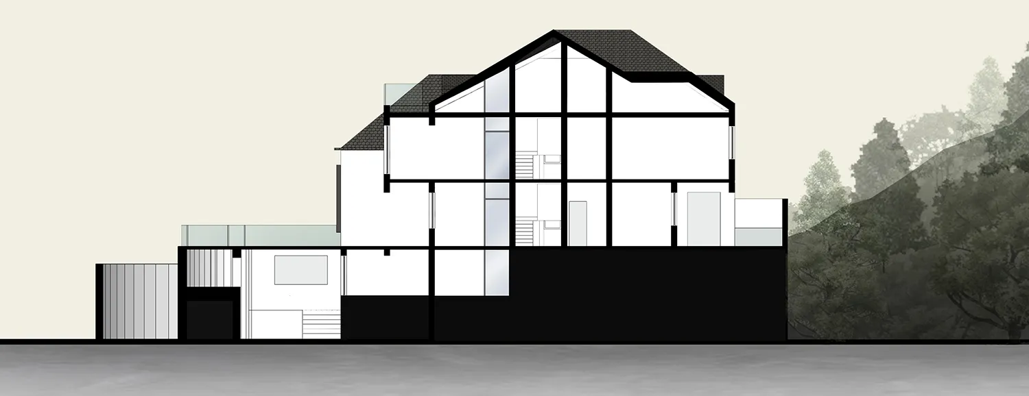 A modern house featuring expansive glass walls.