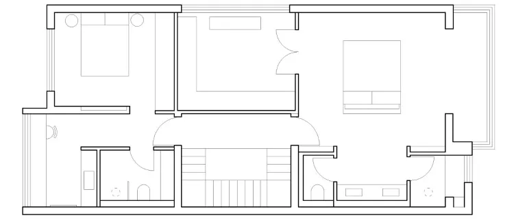 Minimalist residential layout floor plan