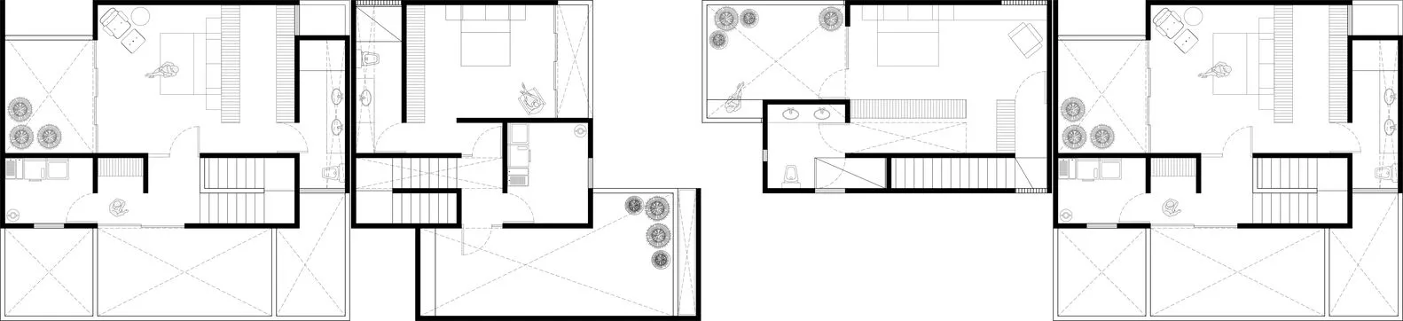 Floor plan of a modern residential home on a white background