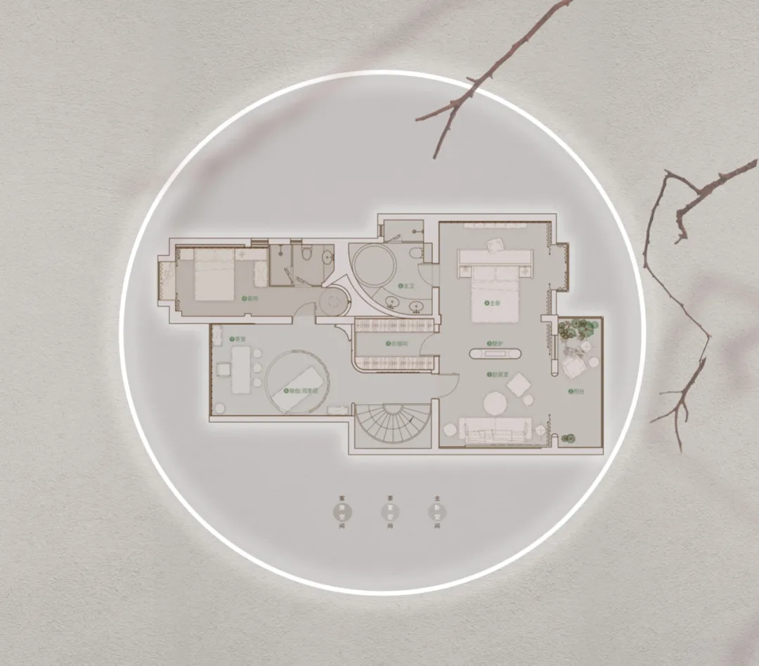 Modern residential floor plan showcasing contemporary layout and space utilization.