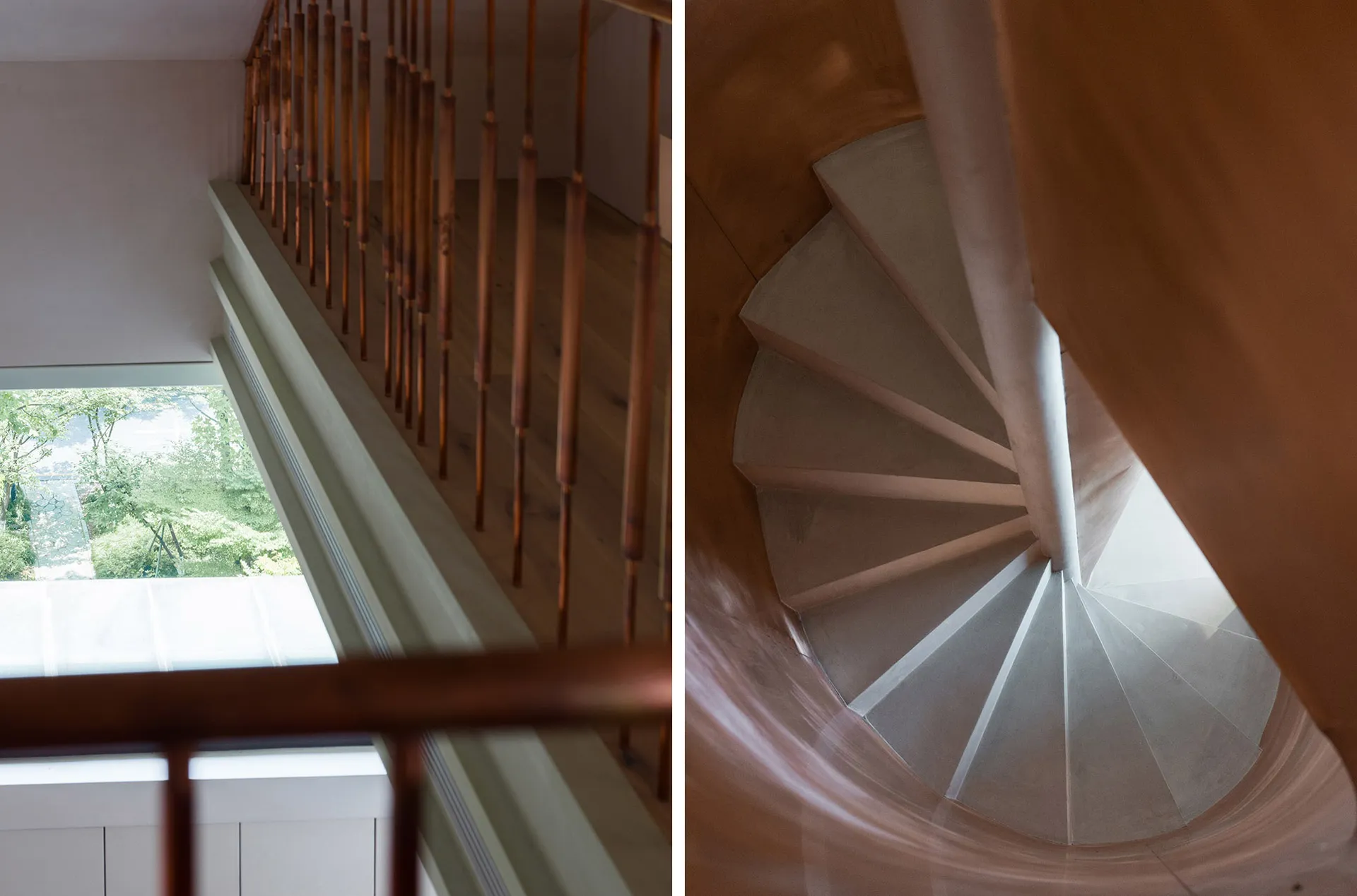 Modern concrete staircase interior design