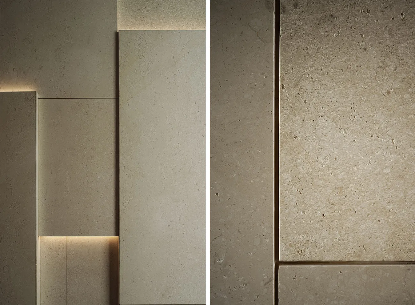 Modern architectural wall panel featuring integrated lighting