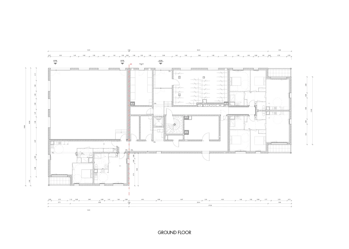 一張工業風平面圖的技術建築圖面。