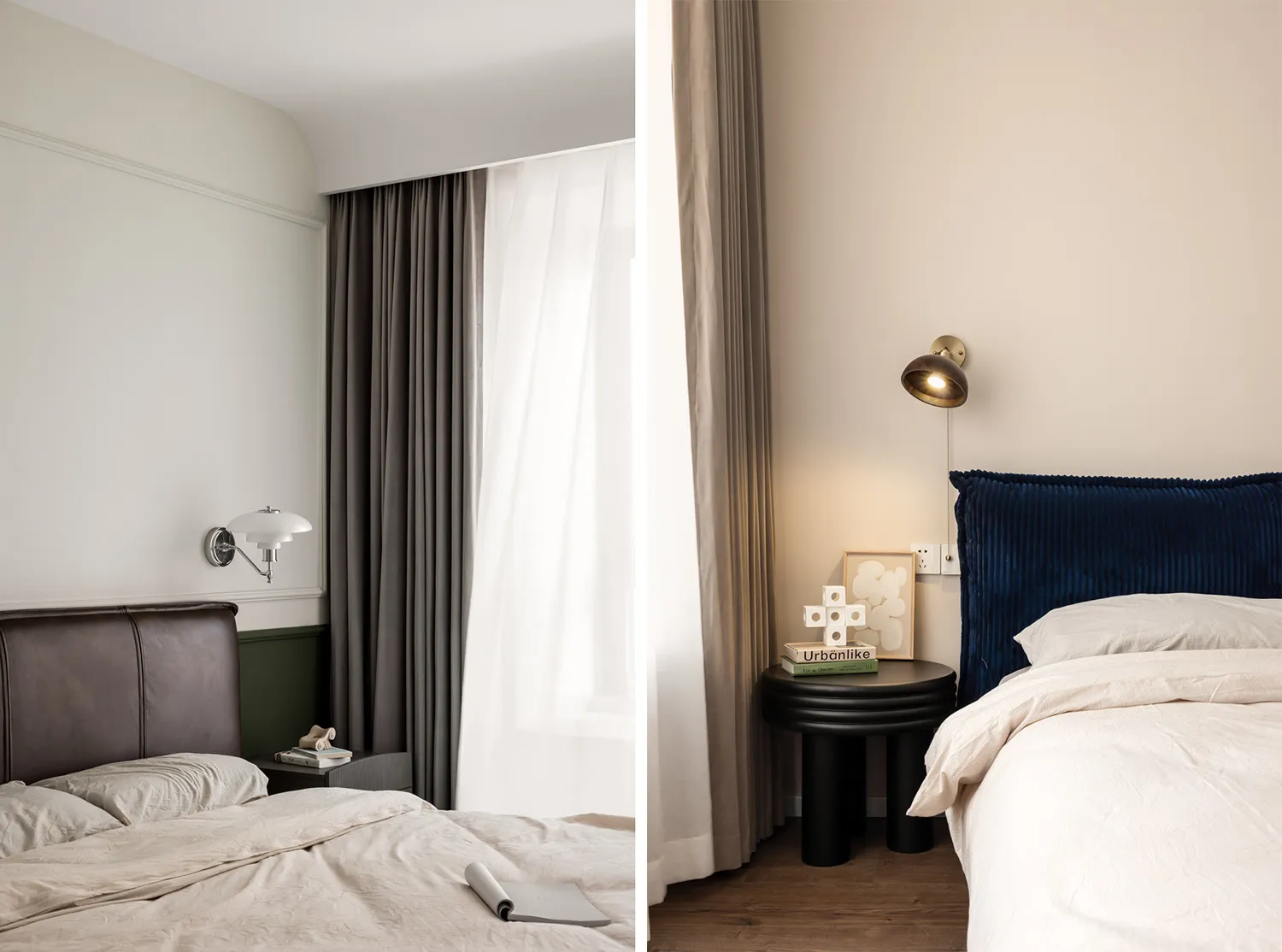A minimalist bedroom featuring neutral colors and a cozy, inviting atmosphere.