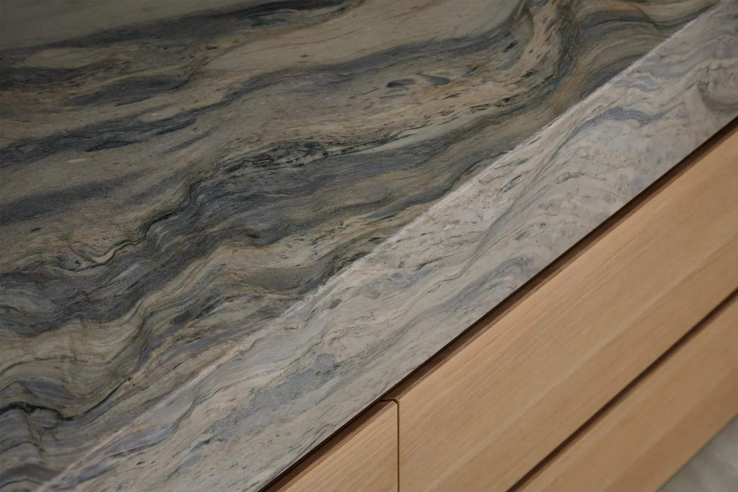 Modern kitchen featuring a granite countertop