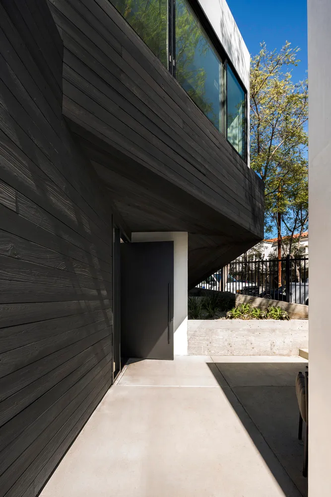 Modern architecture featuring a wooden cladding exterior