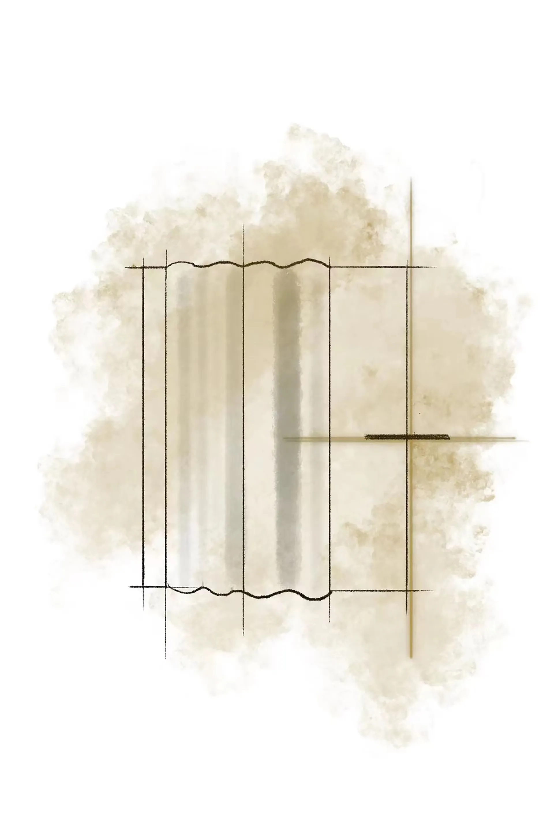 A blueprint depicts a window made of glass.
