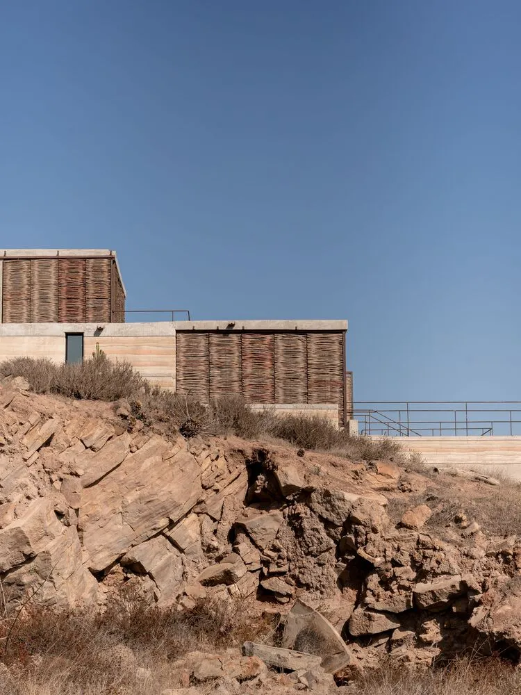 Modern building constructed of concrete with a minimalist design.