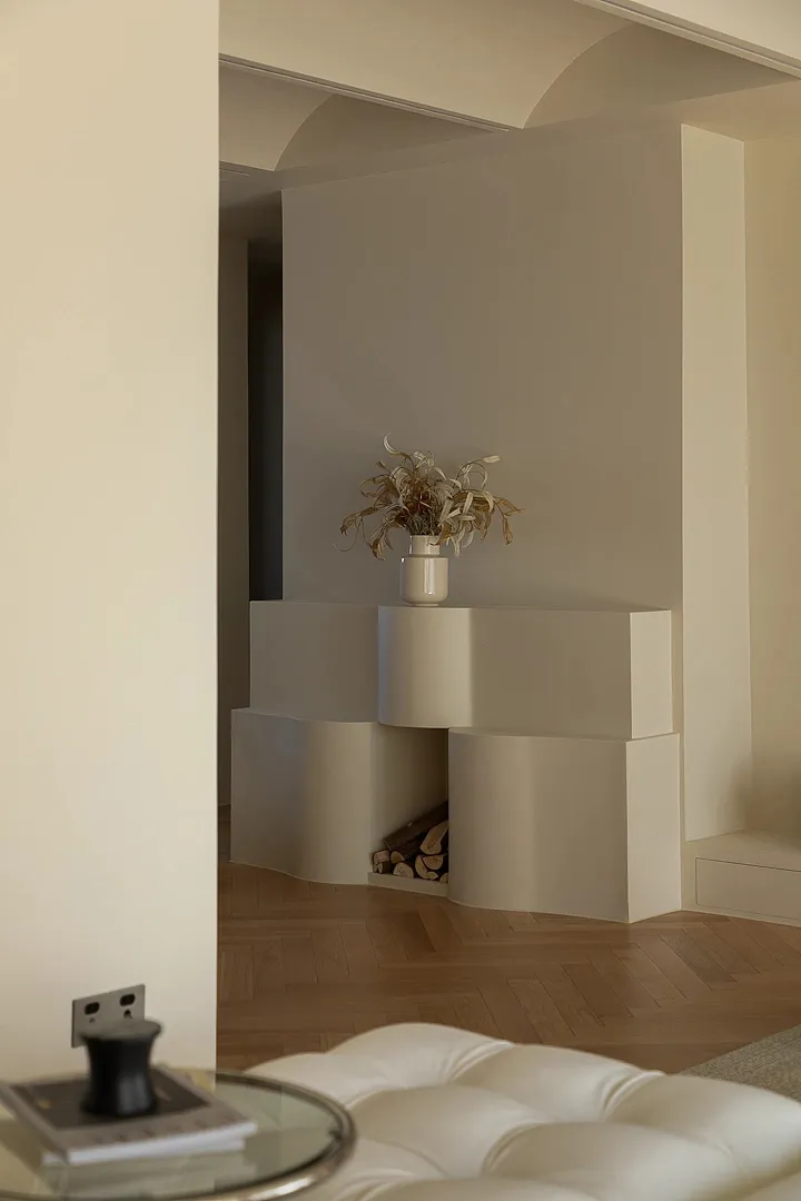 Modern residential interior featuring neutral-toned color palette