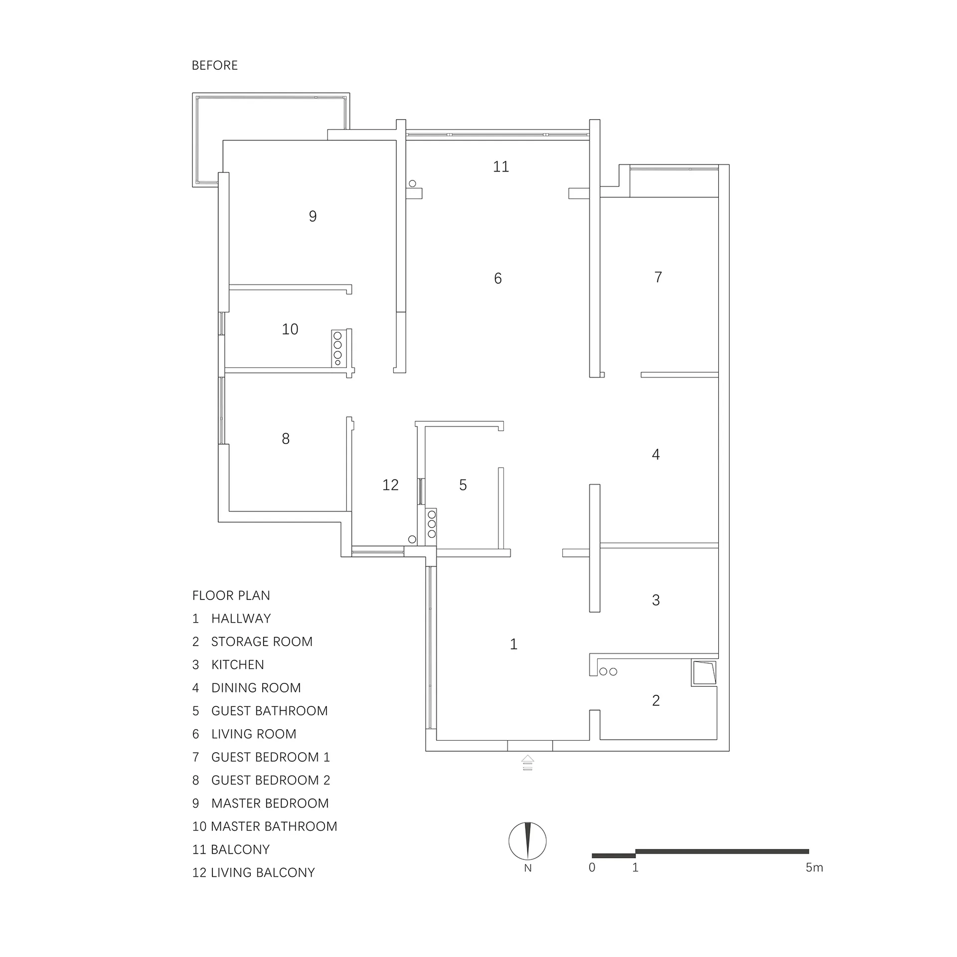 住宅建築的2D平面圖