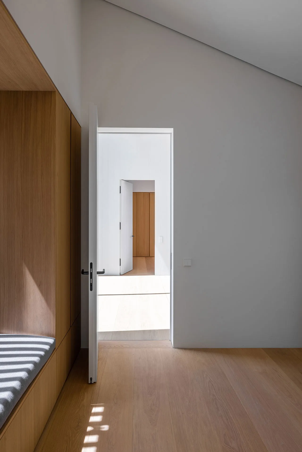 Minimalist interior design featuring wooden elements