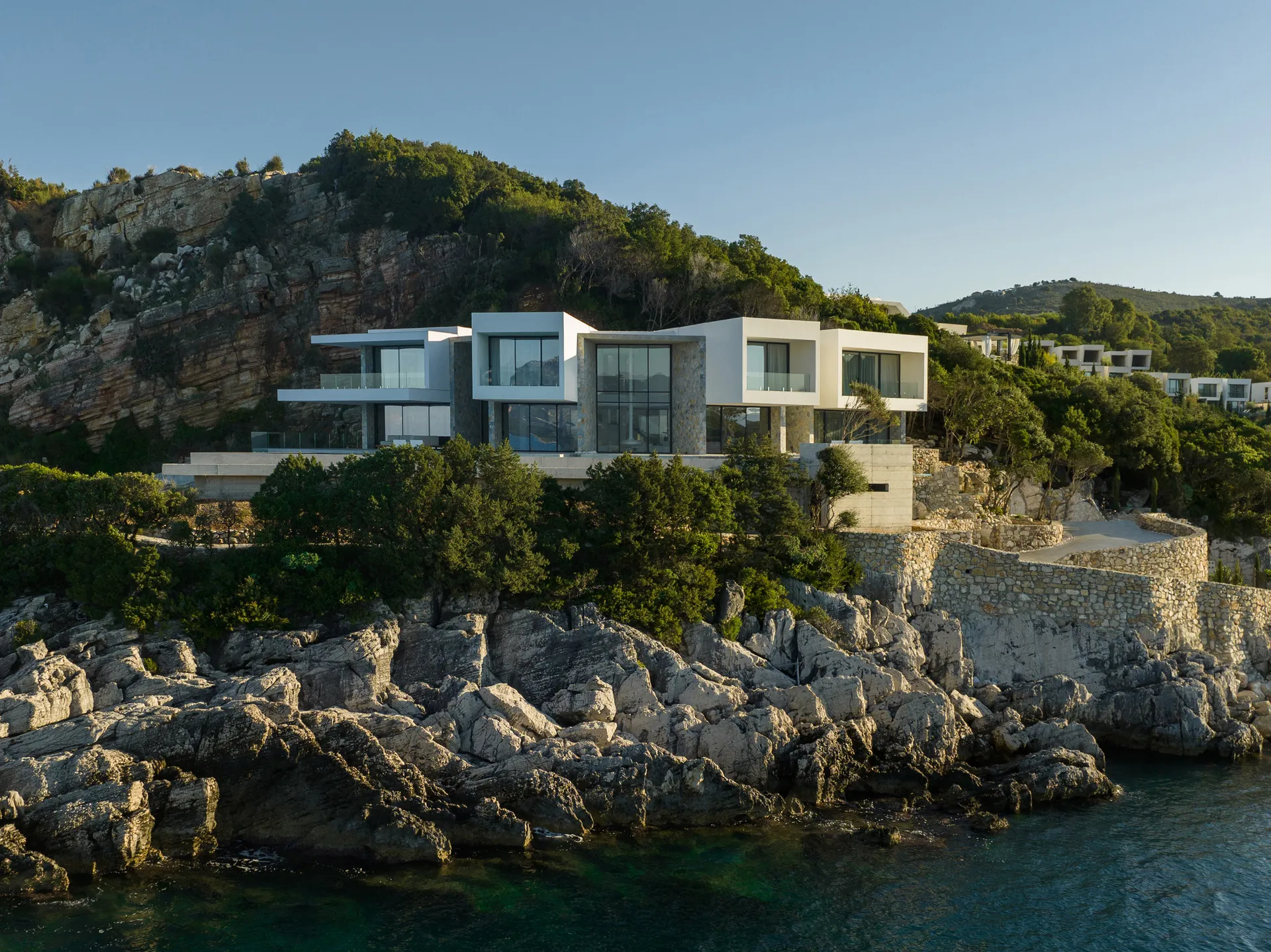 A modern residential building made of concrete