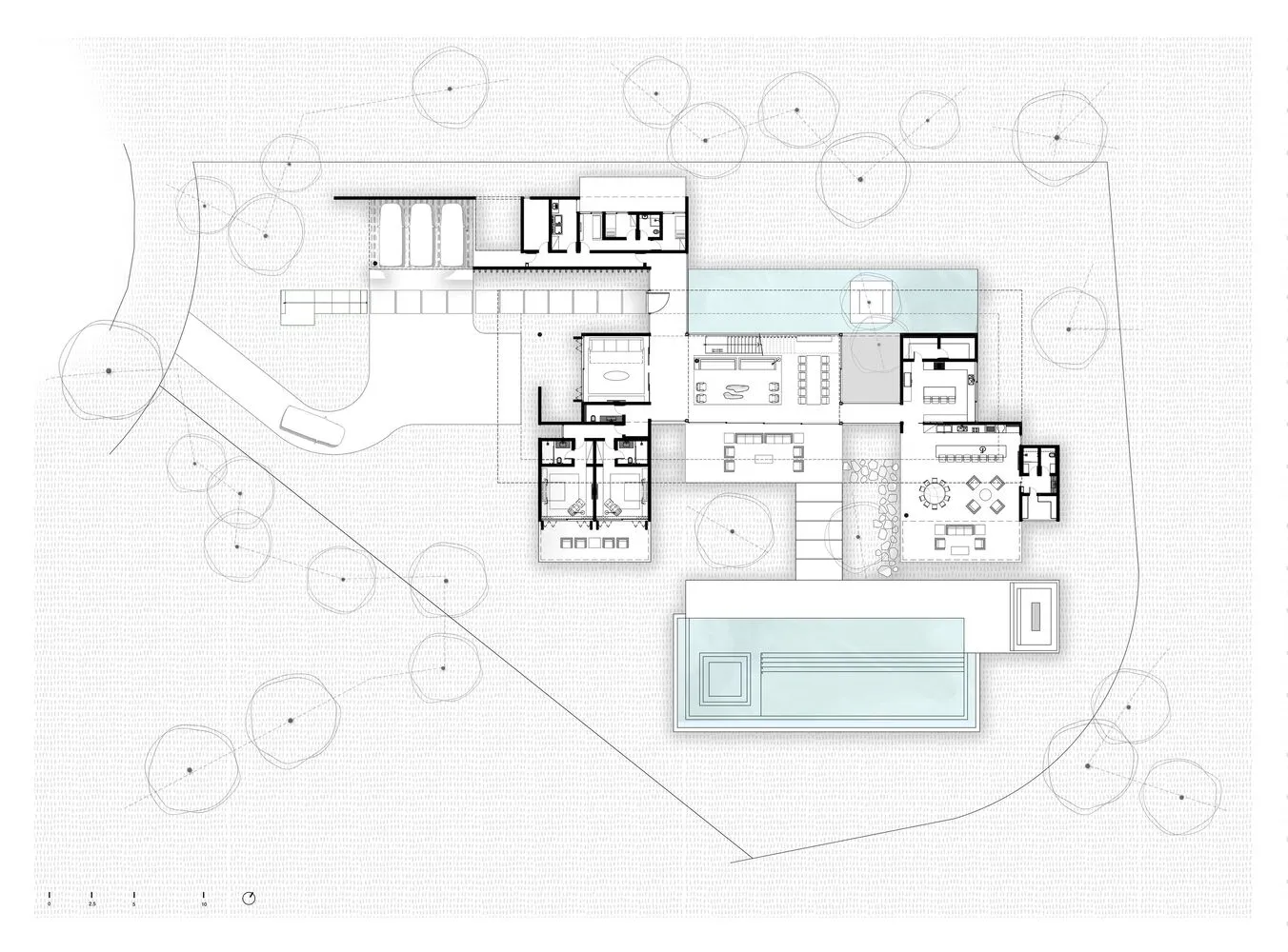 Floor plan of a modern residential building