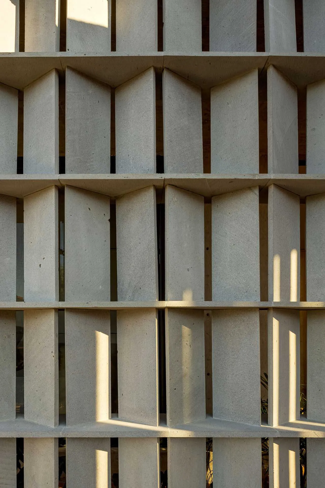 Modern building facade constructed from concrete.
