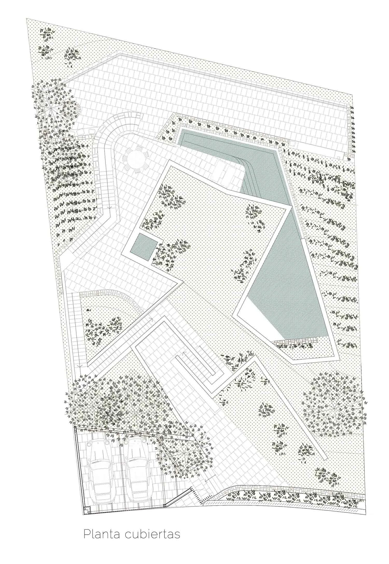 A detailed architectural floor plan of a modern residential building featuring a terrazzo floor.