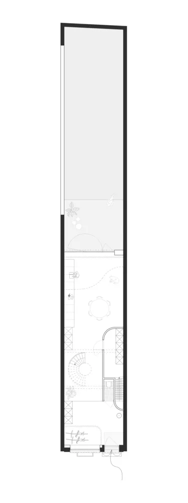 Aerial view of a modern office layout with detailed floor plan.