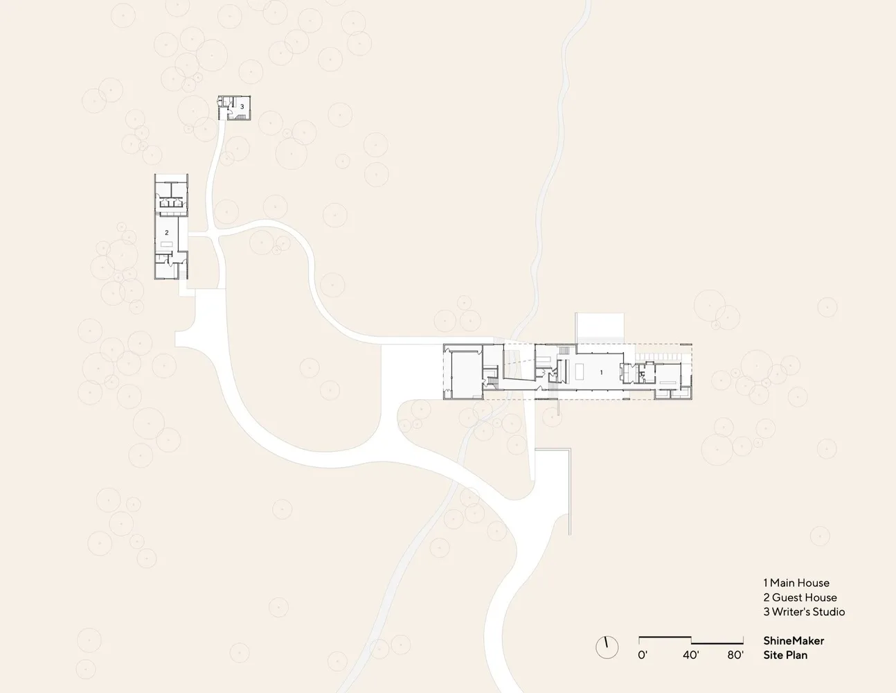 A floor plan of a residential architecture, depicted in a technical drawing style on a paper document.