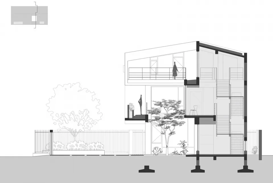 黑白現代住宅建築圖