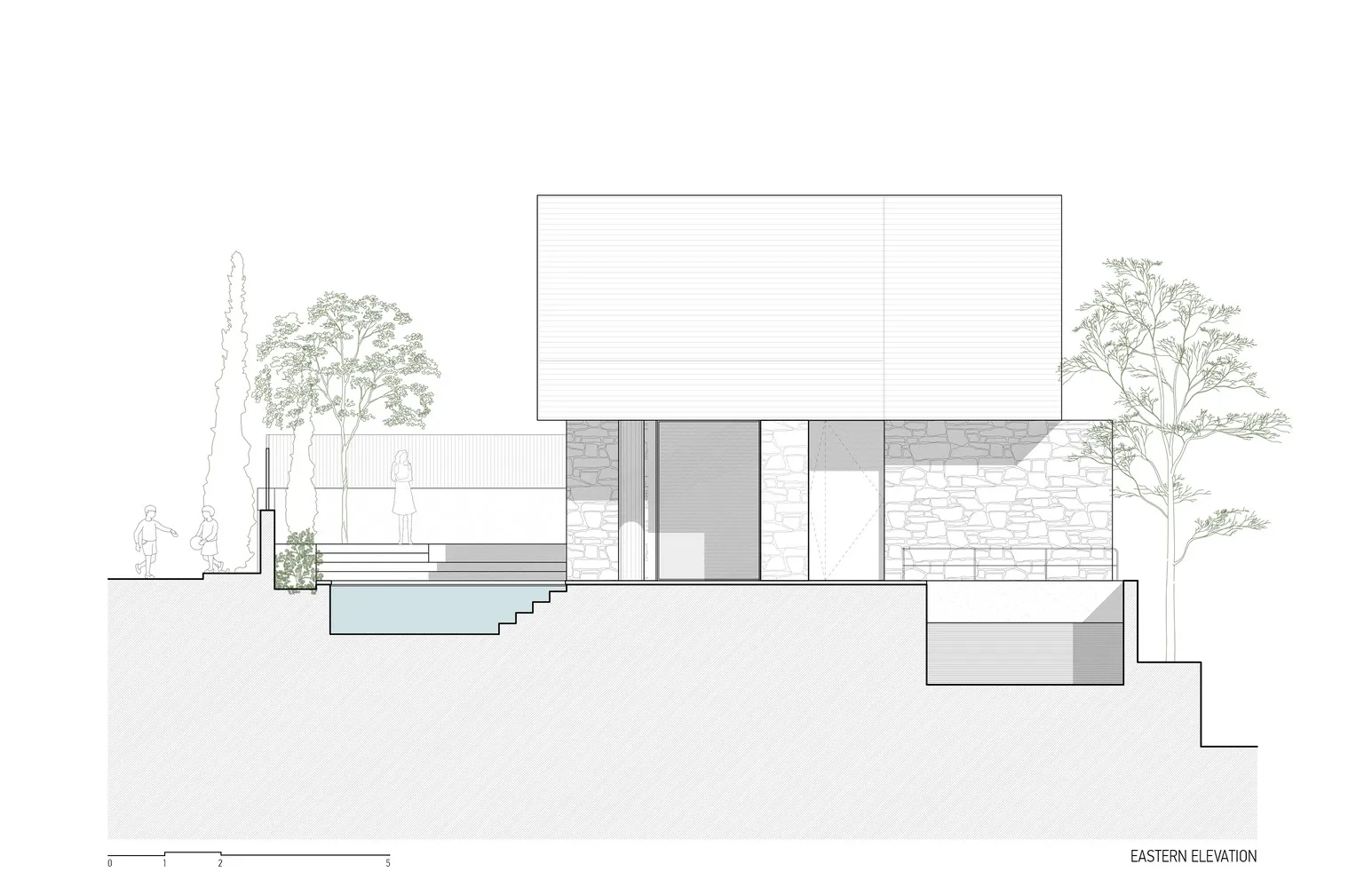現代住宅建築的結構平面圖,展現當代建築元素與材質。
