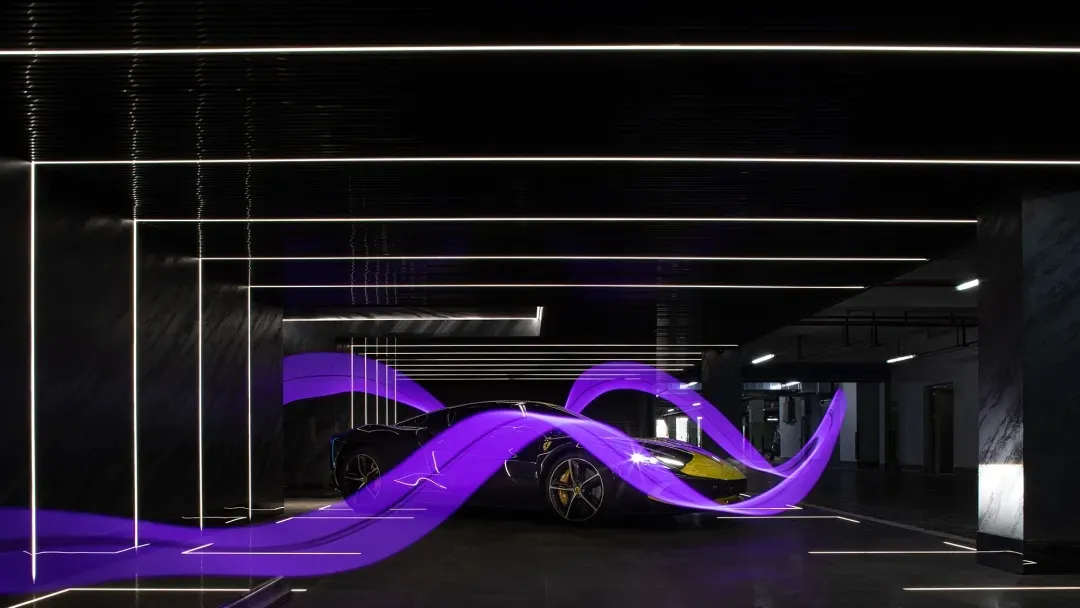 A sleek, modern car with futuristic design features and a metallic finish.