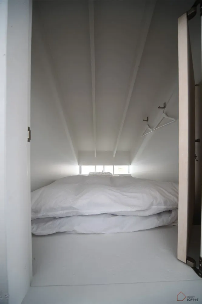 簡約現代閣樓臥室中的白色床品